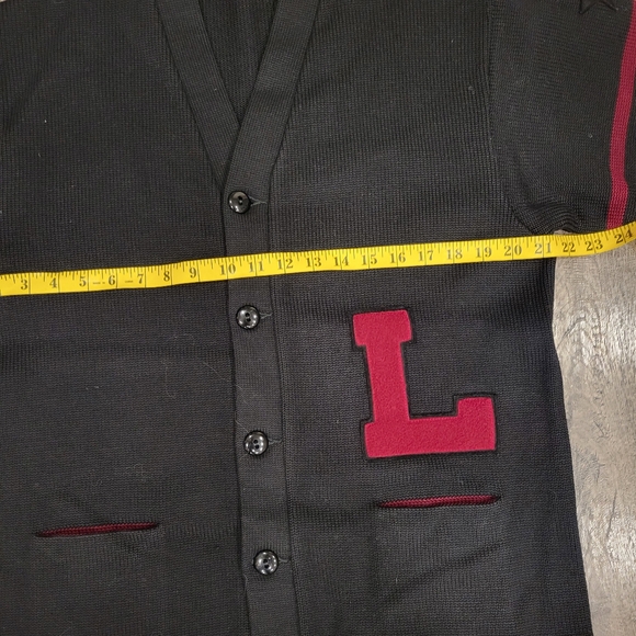 Vintage 1940-50 Lasley Knitting co. Seattle Letterman Sweater / Cardigan Patched - Picture 10 of 13